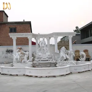 Custom Made Hand Carved Outdoor Garden Marble Big Wishing Fountain Fontana