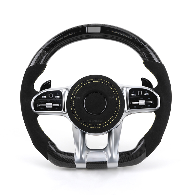La MITAD DE Alcantara + fibra de carbono + plata Trim + LED
