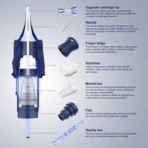 Venta al por mayor mejores agujas de tatuaje 304H grado médico de acero inoxidable aguja de cartucho de tatuaje desechable universal con repisa de dedo - Product Image 2