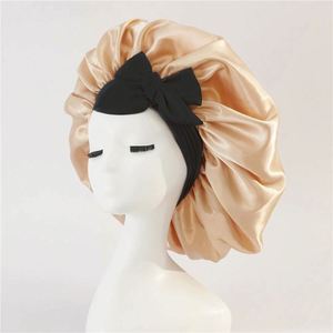 Gorros Personalizados con Logotipo para Niños, Etiqueta Privada, Gorros de Satén para Dormir con Banda Elástica de Seda para el Cabello - Product Image 4