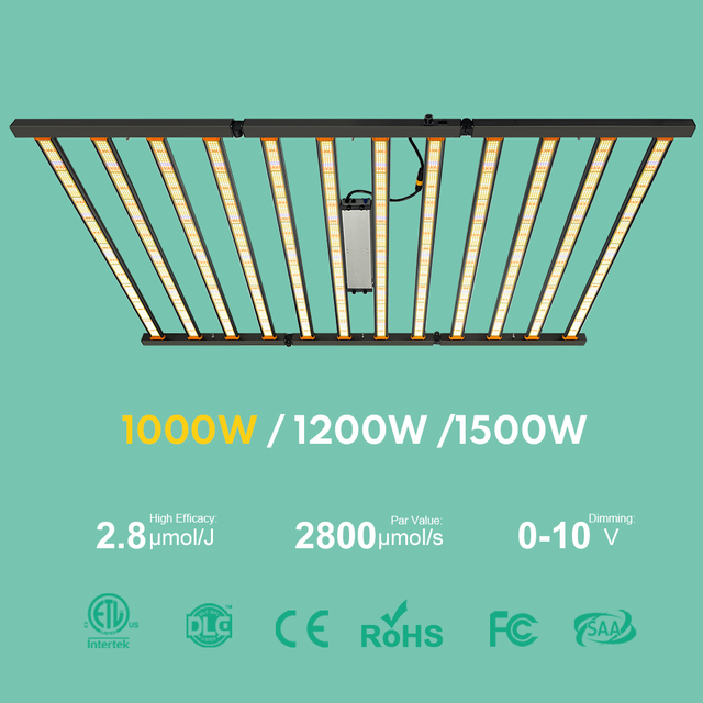 1000W-1200W-1500W High Efficiency Full Spectrum LED Grow Light for Indoor Plant Growing 120-277V Aluminum Body IP65 Non-Isolated
