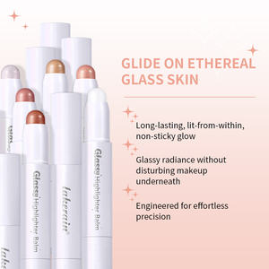 Baume Illuminateur Effet Verre en Stick Longue Tenue Léger Imperméable Cosmétique <span class=keywords><strong>Champagne</strong></span> Éclatant Pailleté Maquillage Naturel de Contour - Product Image 3