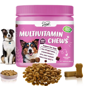 कुत्तों के लिए अनुकूलन योग्य चबाने योग्य मल्टीविटामिन की खुराक-प्रतिरक्षा समर्थन उच्च-प्रोटीन प्राकृतिक मसाले टर्की टुना स्वाद - Product Image 5