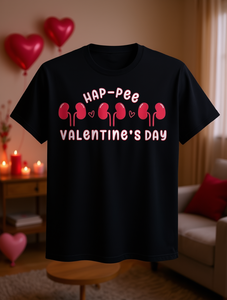 T-shirt Uomo San Valentino Manica Corta Girocollo Rosa Design Renale Vestibilità Casual 100% Cotone Jersey Stampa Frontale - Product Image 2