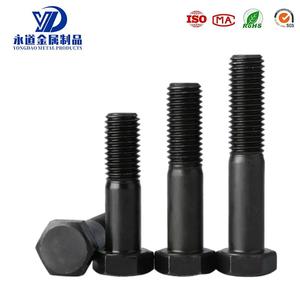 สลักเกลียวเหล็กกล้าคาร์บอนสีดำ เกรด 12.9 พร้อมน็อตหกเหลี่ยม สลักเกลียวความแข็งแรงสูง สลักเกลียวเหล็กจากจีน สลักเกลียวหกเหลี่ยม - Product Image 2