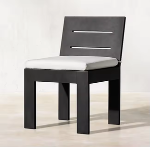 Vente flash - Table et chaises d'extérieur en aluminium <span class=keywords><strong>Marbella</strong></span> - Mobilier d'extérieur <span class=keywords><strong>de</strong></span> <span class=keywords><strong>luxe</strong></span> en métal noir pour hôtel - Ensemble <span class=keywords><strong>de</strong></span> salle à manger d'extérieur en aluminium - Product Image 3