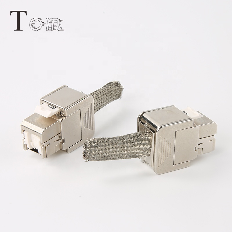 TOM-KJ-26-C6A телекоммуникации rj45 cat6A модуль jack J45 Stp Cat6A 3 м тип Keystone Jack