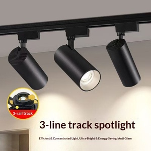 Moderna Lámpara de Riel LED de Aluminio de Tres Líneas, Foco COB de Alta Luminosidad, Iluminación de Riel 220V 40W <span class=keywords><strong>Dali</strong></span> para Tiendas de Ropa y Exposiciones - Product Image 5