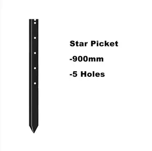 Poste de aço galvanizado para cerca de betume preto 2.4M China fornecedor poste estrela piquete Y