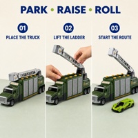 Ensemble de jouets de rangement pour camions militaires verts, ensemble de véhicules de chantier en alliage et ABS avec 6 mini voitures
