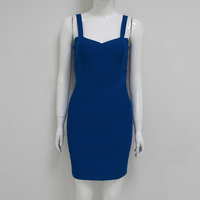Vestidos d'été Femmes Elegant Green Spaghetti Strap Classic Bandage Bodycon Mini Party Dress