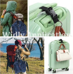 Sangle de bagage antivol portable <span class=keywords><strong>en</strong></span> nylon noir avec support à ressort <span class=keywords><strong>en</strong></span> alliage de <span class=keywords><strong>zinc</strong></span> pour sac à main et clip de transport - Product Image 5