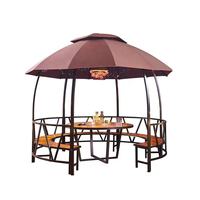 Tente de jardin pour loisirs en plein air, auvent à double toit avec ventilation, conception de protection solaire, structure en fer