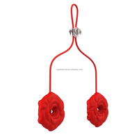 Bestseller Silikon mit Kette Halskette Rose Paare Spiele Intimes Spielzeug APP Controlled Nippel klemme Nippel Vibrator