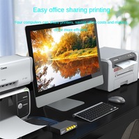 Boîtier commutateur USB 4 ports pour partage d'imprimante et de scanner, adaptateur hub USB 2 ports pour partage d'impression