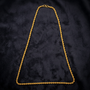 22K Solid Gold <b>Rope</b> <b>Chain</b> Link Necklace Twisted Lobster Clasp Fashion Jewelry for Unisex Party Gift and Daily Wear - Product Image 3