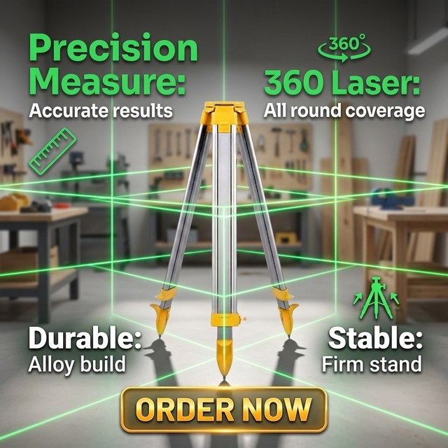 Foldable High Strength Aluminum Alloy Tripod for Total Station 180cm Extended Height Stable Survey Support Bracket