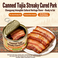 Bacon traditionnel premium en conserve, viande de porc salée prête à consommer, 250g, marque Chunzi, conservation au réfrigérateur pour la vente en gros