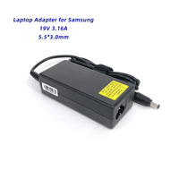 5.5*3.0 60W 19V 3.16A Adaptateur secteur Chargeur d'ordinateur portable pour Samsung Série 2 3 4 5 6 7 AD-4019 AD-6019 RV510 RV515 RV520 Cordon d'alimentation
