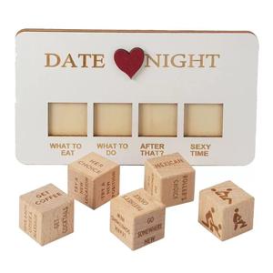 Juegos <span class=keywords><strong>para</strong></span> parejas: <span class=keywords><strong>Dados</strong></span> de decisiones sensuales poliédricos de madera, accesorio de juego <span class=keywords><strong>para</strong></span> <span class=keywords><strong>dados</strong></span> grabables, <span class=keywords><strong>dados</strong></span> <span class=keywords><strong>para</strong></span> citas nocturnas de parejas, cubos de historias - Product Image 3