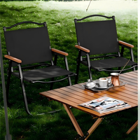 Chaise pliante d'extérieur portable et respirante, modèle Kermit carré, pour pique-nique, camping, plage, pêche, en tissu Oxford, bois massif et acier au carbone