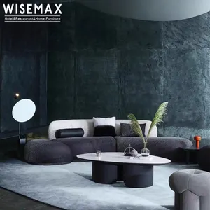 WISEMAX MOBILIÁRIO Italiano luxo recepção sofá cor gradiente de três lugares sofá curvo sofá sofá para mobília da sala