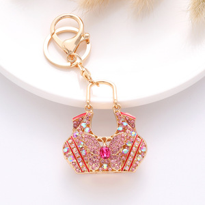 Luxury Rhinestone Handbag Keychain Zinc Alloy Fashion Carabiner Charm Irregular Shape Bling Jewelry Accessory - Product Image 3