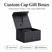 Boîtes rigides personnalisées pour casquettes de sport, emballages carrés magnétiques avec doublure en éponge pour vêtements, casquettes de baseball