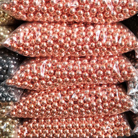 Perles électroplaquées CCB dorées 4-18 mm sans trous, perles brillantes à trou droit pour la fabrication de bijoux faits main, accessoires de nail art DIY