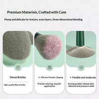En stock – Nouvel ensemble de 13 pinceaux de maquillage synthétiques vertes quatre saisons pour le visage et les yeux, poils doux, portables, outils de beauté pour débutants