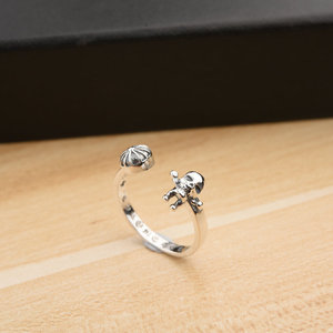 Anello Aperto S925 Regolabile a Fascia, Gioielli alla Moda Stile Gotico Punk, Anelli Statement Trendy per Uomo Donna - Product Image 2