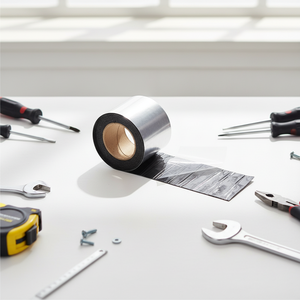 Bande de réparation imperméable pour toiture en bitume asphalte, rouleau simple face en PET et feuille d'aluminium, épaisseur 1,2 mm, isolation thermique - Product Image 1