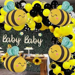 Cute Cartoon Bee Foil <b>Balloons</b>, Shiny Metallic Mylar <b>Balloons</b> for Kids Bee Themed Birthday & Gender Reveal Party <b>Decor</b> - Product Image 5