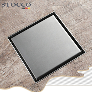 STOCCO 304 Scarico a pavimento rettangolare in acciaio inossidabile moderno invisibile inodore auto-chiusura rimovibile 100x100mm superficie lucida 5 - Product Image 1