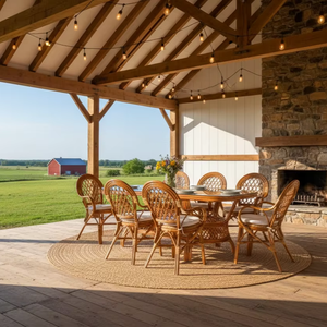 Juego de Comedor JAVA, Juego de Comedor Tradicional y Confortable con Mesa Larga de Indonesia para Hoteles, Villas y Muebles para el Hogar - Product Image 1