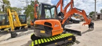 Mini-excavatrice d'occasion Kubota U55-4, modèle hydraulique puissant de 5 tonnes, d'origine japonaise, faible nombre d'heures, meilleur prix, vente CE, moteur principal