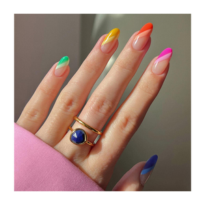 Haute Qualité Abs Plastique <span class=keywords><strong>Pastel</strong></span> Rose Multicolore Français Conseils Pulvérisation Impression Presse Sur Ongles Lumineux Acrylique Faux Ongles - Product Image 5