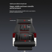 Chaise de bureau exécutive moderne en cuir, ergonomique, inclinable, avec fonction massage, pour usage domestique ou professionnel, base à cinq étoiles en acier