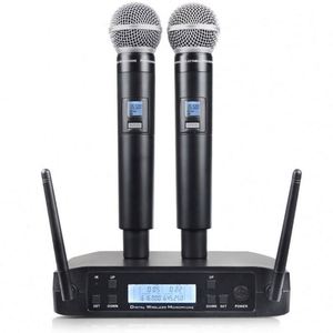 Sistema de Micrófono Inalámbrico Profesional UHF de Doble Canal con Auriculares y Micrófono de Mano de Largo Alcance para KTV, Transmisión en Vivo y Grabación - Product Image 3