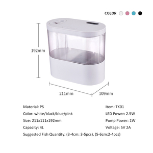 Multifunctionele Mini Fish Tank Usb <span class=keywords><strong>Aquarium</strong></span> Voor Kind Met Bodem Filtersysteem En Led Licht - Product Image 5