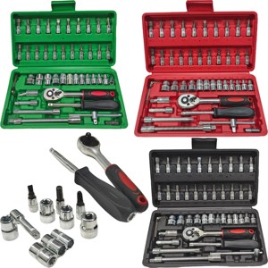 46pcs chủ cơ khí công cụ Kit với 3/8 "ratchet, <span class=keywords><strong>SAE</strong></span>/Metric ổ cắm, Torx/Hex Bit, mở rộng Bars-chuyên nghiệp cấp-001 - Product Image 2