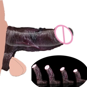 NNSX Realistic <b>Dildo</b> Sheath Sex Toy for Adult Male Penis Sleeve With Penis Anti Ring Silicone Dick Enlargement Toy Wholesale - Product Image 1