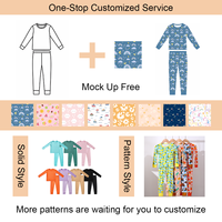Ensemble de pyjama en bambou pour bébé et enfant, vente en gros, prêt à expédier, vêtements de nuit à manches longues, ensemble 2 pièces