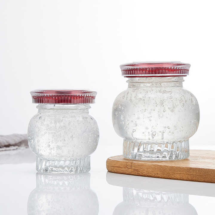 50ml 75ml 100ml 180ml 360ml Round Shape Glass Honey Jar Caviar Bird Nest Jelly Yogurt Jam Container with Twist off Lid