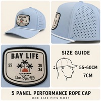 Gorra Trucker de 5 Paneles con Logotipo Personalizado OEM ODM, Bordado 'Bay Life' Cortado con Láser, Venta al por Mayor de Fábrica, MOQ Bajo, DDP