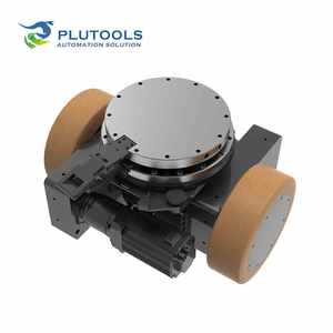 Carretilla elevadora Plutools personalizable de 400mm de diámetro AGV AMR con rueda motriz diferencial doble, rueda sólida de poliuretano, Material de Metal - Product Image 1