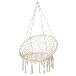 Silla Colgante Moderna Tipo Hamaca, de Macramé, con Tela Suave, para Jardín, Patio o Terraza - Product Image 1