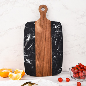 Tagliere di <span class=keywords><strong>marmo</strong></span> di legno di Acacia all'ingrosso della fabbrica che serve tagliere di formaggio <span class=keywords><strong>in</strong></span> <span class=keywords><strong>marmo</strong></span> bianco e nero - Product Image 2
