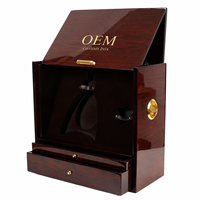 Boîtes en bois personnalisées en verre à vin Mdf de luxe Boîte à vin laquée finition piano pour emballage cadeau parfum