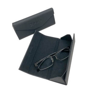 Xiongda光学フレーム三角形折りたたみ半ハードPUレザーカスタムロゴサングラス & 眼鏡収納ケース卸売 - Product Image 5